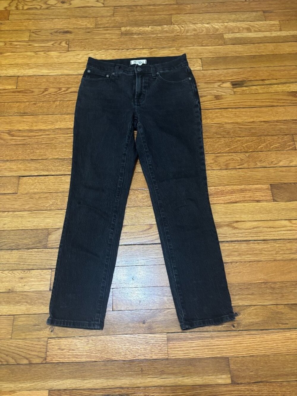 Madewell Womens The Perfect Vintage Straight Leg Jeans Size 25 26x26 Ankle Black